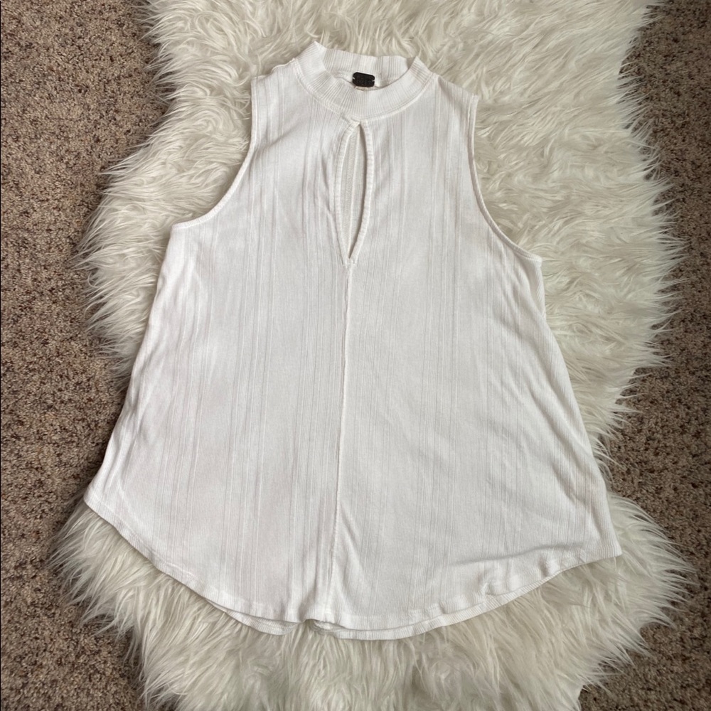 We the Free white ribbed tank.